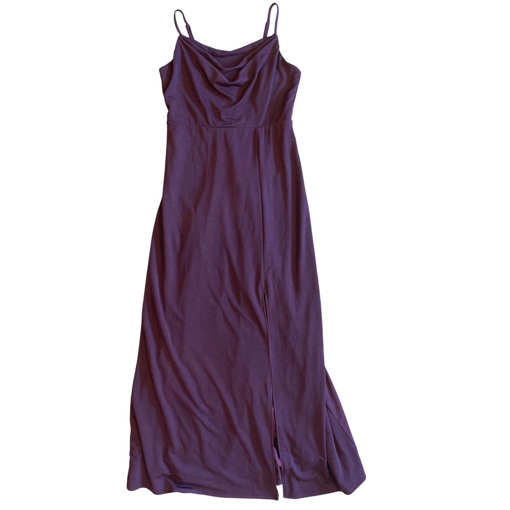 Birdy Grey‎ Plum Bridesmaid Dress Cowl Neck Maxi Spaghetti Strap Formal Large